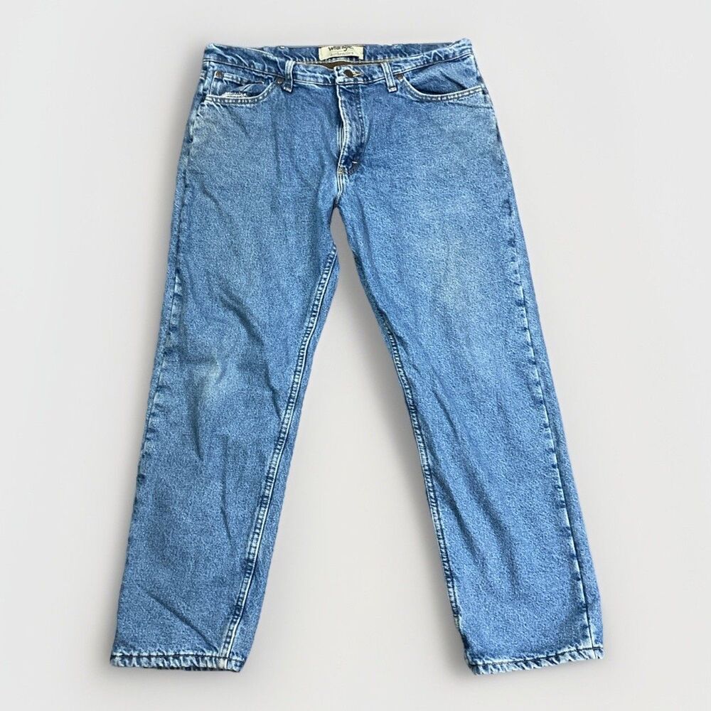 Wrangler Authentics Lined Jean Size 36x30 Blue Denim Fleece Lined Cotton